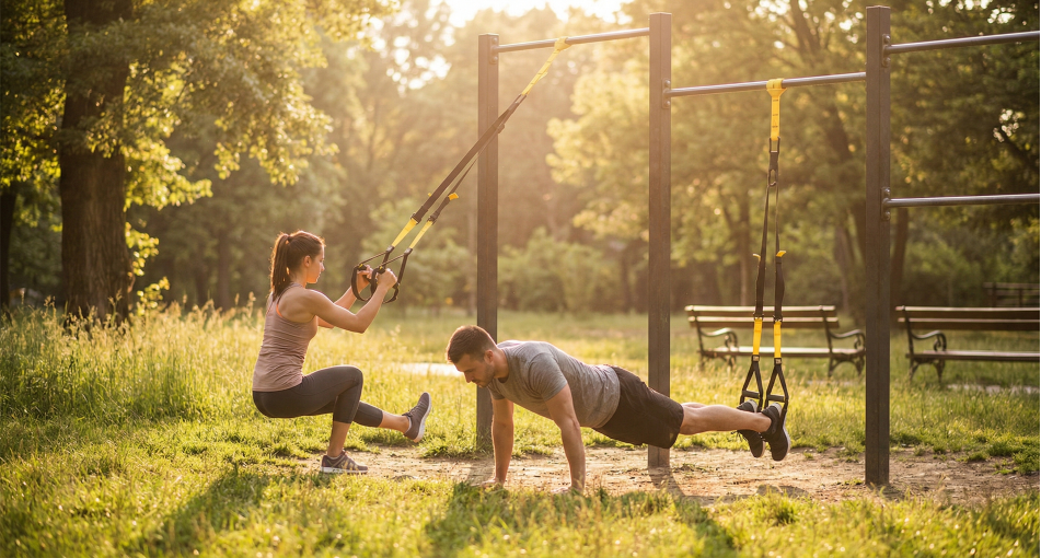 Весна — время выйти на улицу: Эффективная тренировка с петлями TRX