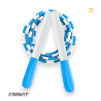 Бисерная скакалка EasyFit FreeRope 2,7 м (бело-голубая)