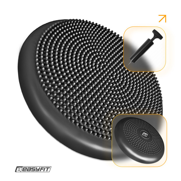 Балансировочная подушка массажная EasyFit Balance Cushion-A черная + насос