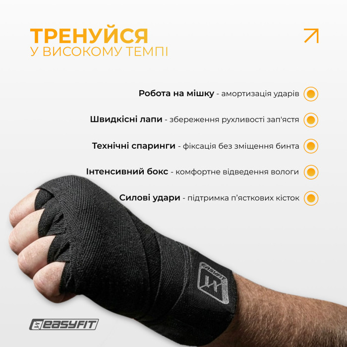 Бинти для боксу EasyFit FlexWrap 3 м