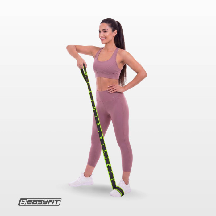 Еспандер стрічка EasyFit з петлями для тренувань жовтий (EASY)