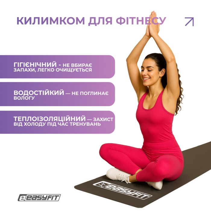 Коврик для фитнеса EasyFit EVA 3 мм (черный)