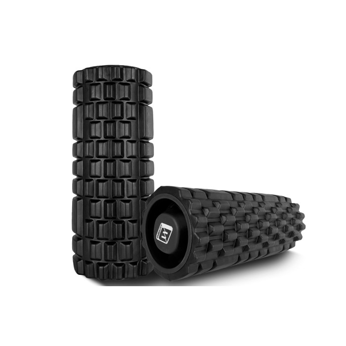Массажный ролик EasyFit Grid Roller 33 см v.1.1 прочный массажер (черный)