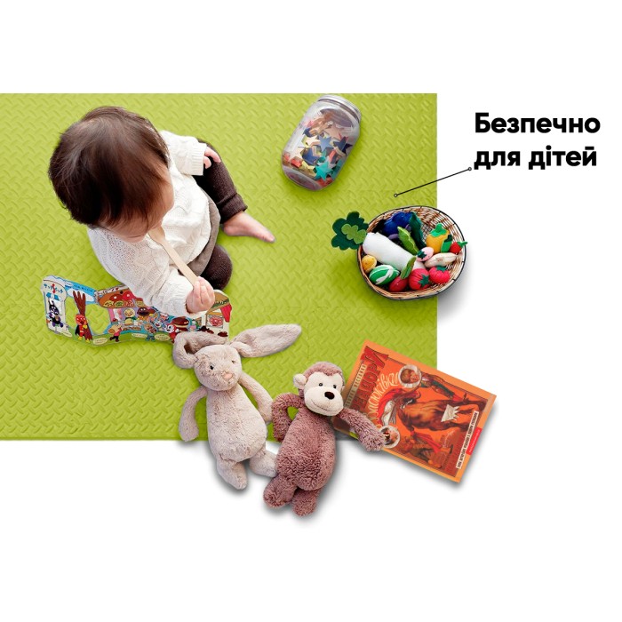 Татами мат EasyFit SwallowTail 4 шт (60х60х1 см) пазл ласточкин хвост желтый