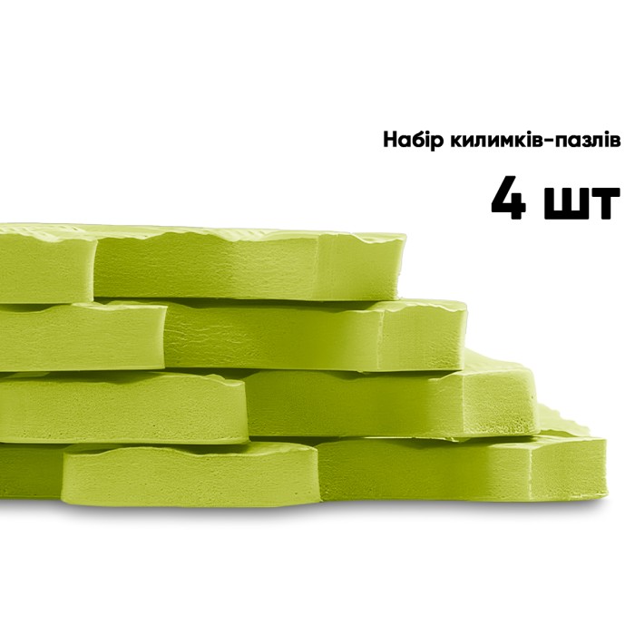 Татами мат EasyFit SwallowTail 4 шт (60х60х1 см) пазл ласточкин хвост желтый