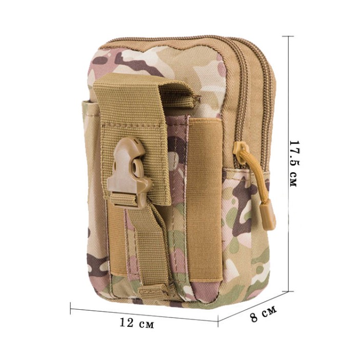 Подсумок-органайзер для телефона, документов и личных вещей мультикам (тактический утилитарный, на РПС, пояс, жилет, ремень, MOLLE)