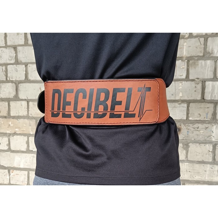 Пояс атлетический EasyFit DeciBelt (кожа) коричневый XL