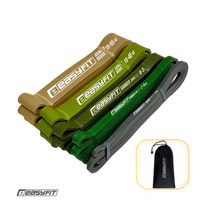 Резиновые петли EasyFit Ranger 1 - 65 кг (набор 5 шт)