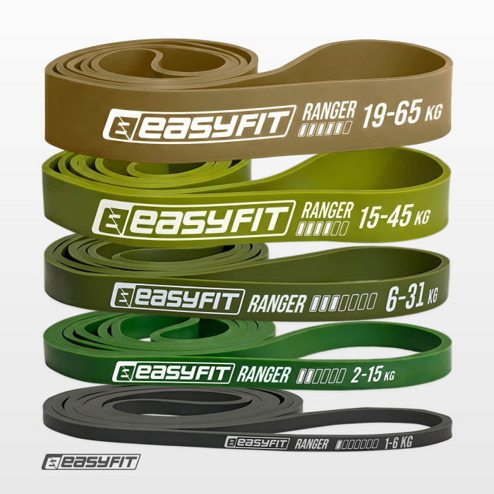 Резиновые петли EasyFit Ranger 1 - 65 кг (набор 5 шт)