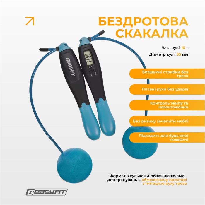 Скакалка для бокса EasyFit TwinRope 2,8 м черный-зеленый