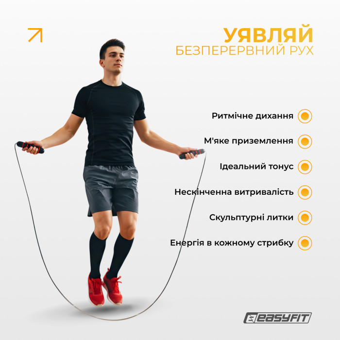 Скакалка для гімнастики EasyFit тренажер швидкісний для боксу