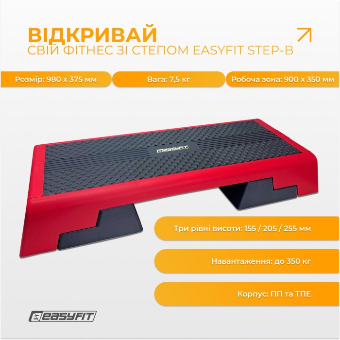 Степ для аэробики 3-ступенчатый EasyFit