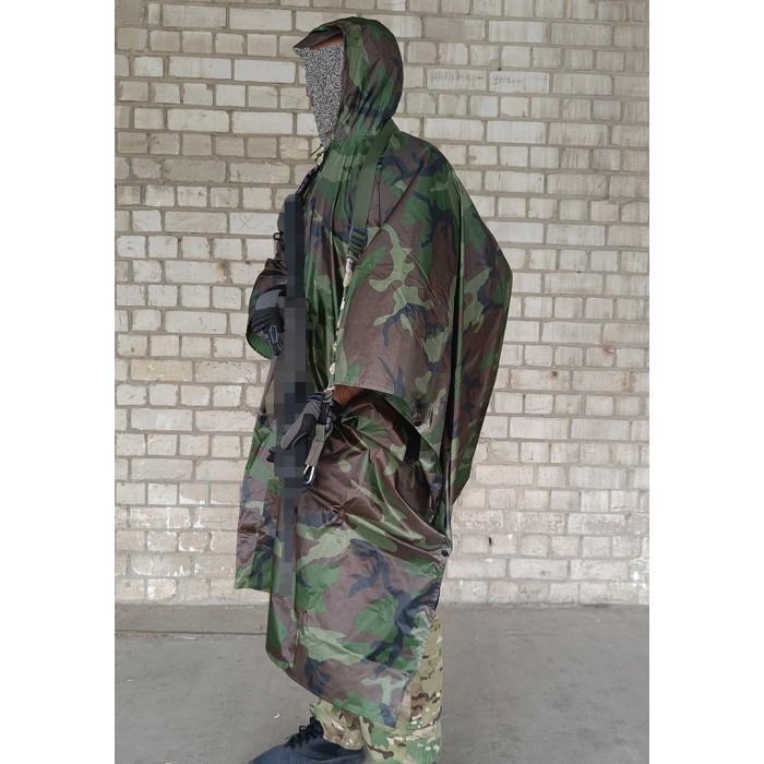 Тактический дождевик-пончо EasyFit RainC (военный плащ ВСУ) woodland