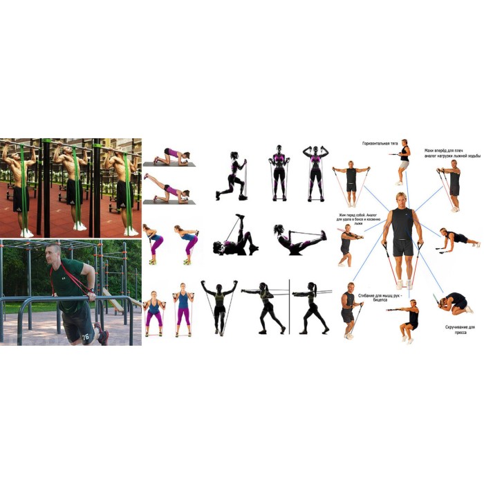 Резиновые петли-эспандер EasyFit 4-60 кг