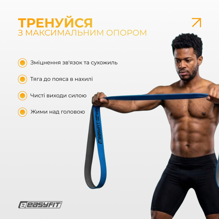 Двухслойная резинка для подтягиваний EasyFit Premium 35-63 кг