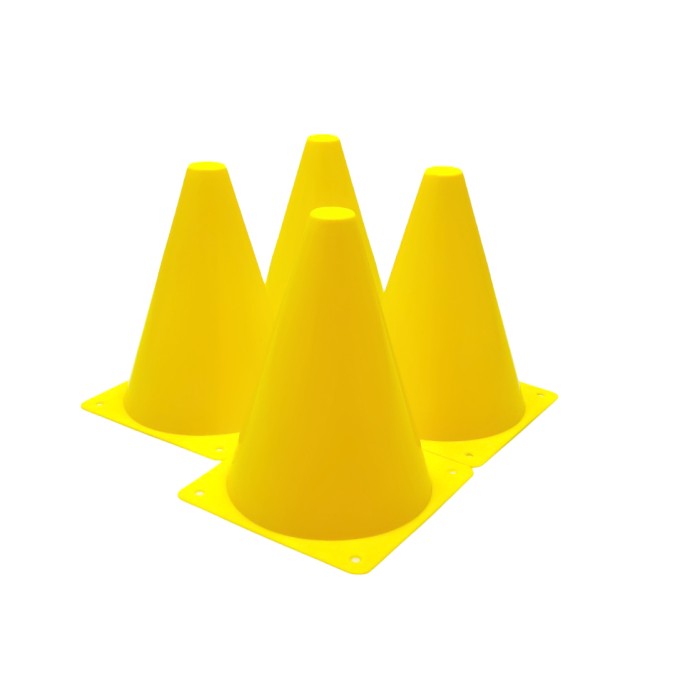 Конусы-фишки спортивные EasyFit 17 см (набор 4 штуки) желтые