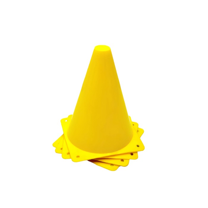 Конусы-фишки спортивные EasyFit 17 см (набор 4 штуки) желтые