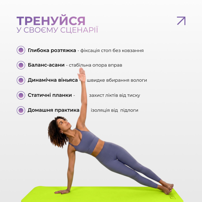 Килимок для йоги та фітнесу EasyFit TPE+TC 6 мм двошаровий + Чохол лимонний-сірий