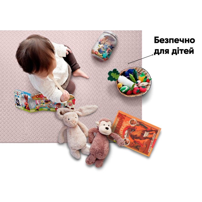 Татами мат EasyFit SwallowTail 4 шт (60х60х1 см) пазл ласточкин хвост бежевый