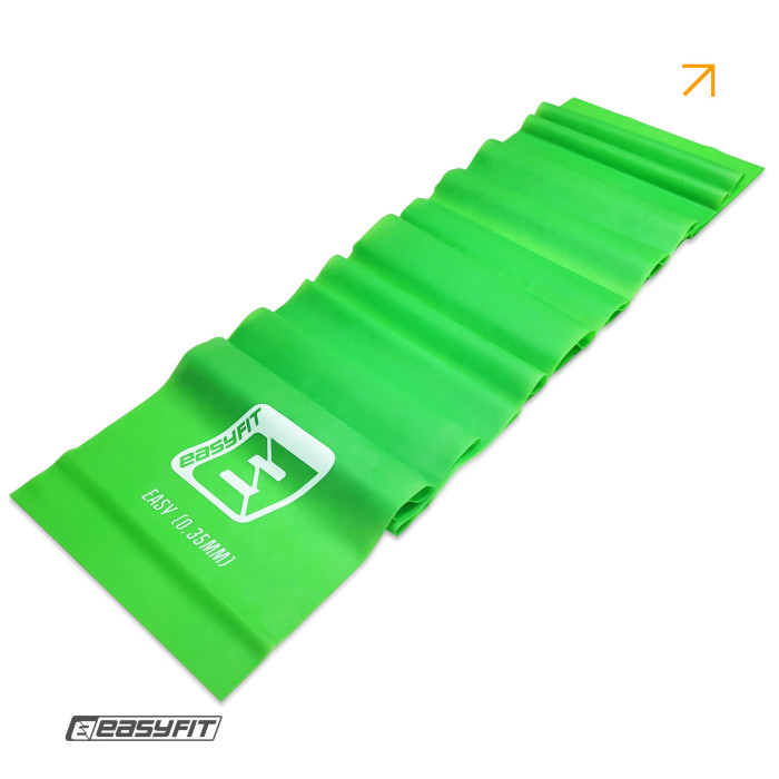 Стрічка латексна EasyFit 0.35 мм для пілатеса та йоги зелена