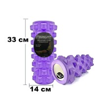 Массажный ролик EasyFit Grid Roller PRO 33 см Фиолетовый