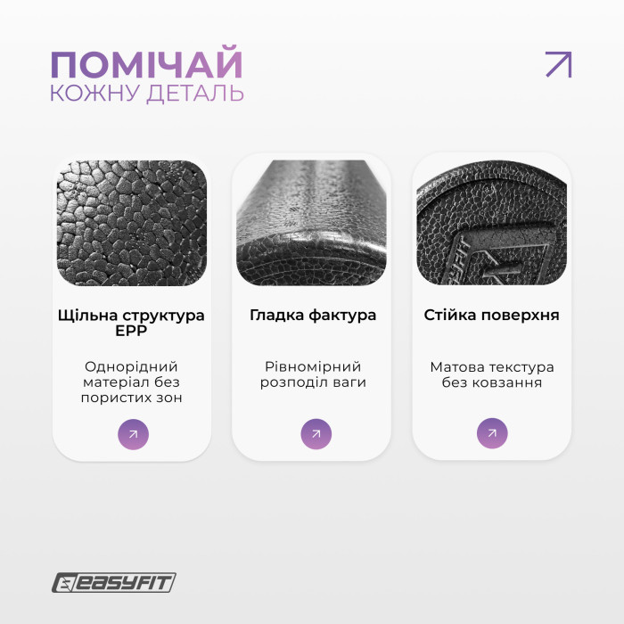 Масажний ролик EasyFit PolyFoam Roller EPP 30 см