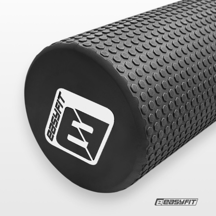 Масажний ролик EasyFit Foam Roller 30 см Чорний