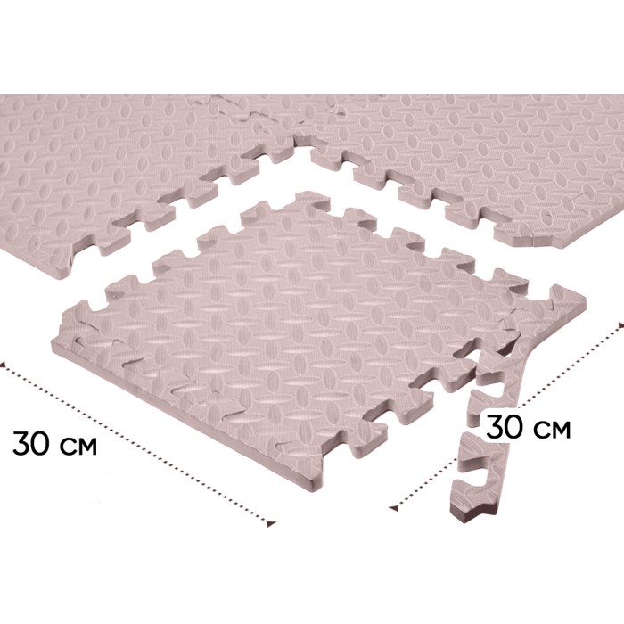 Татами мат EasyFit 8 шт (30х30х1 см) ласточкин хвост бежевый