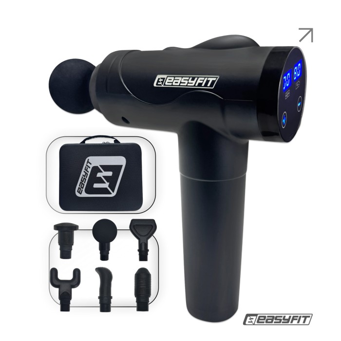 Перкуссионный массажер для спины Easyfit Vibe 6 насадок, 30 режимов