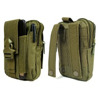 Подсумок-органайзер для телефона, документов и личных вещей олива (тактический утилитарный, на РПС, пояс, жилет, ремень, MOLLE)