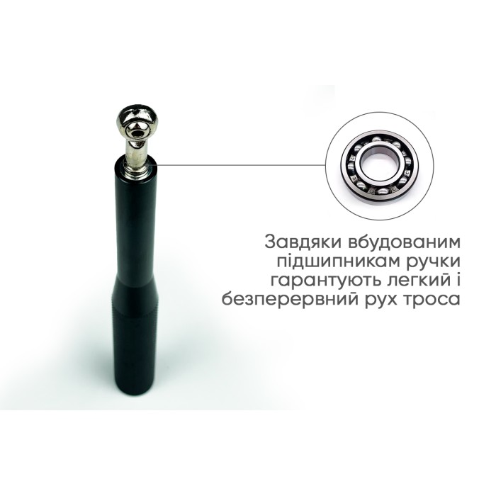 Скоростная скакалка EasyFit Aluminium со стальным тросом и алюминиевыми ручками черная