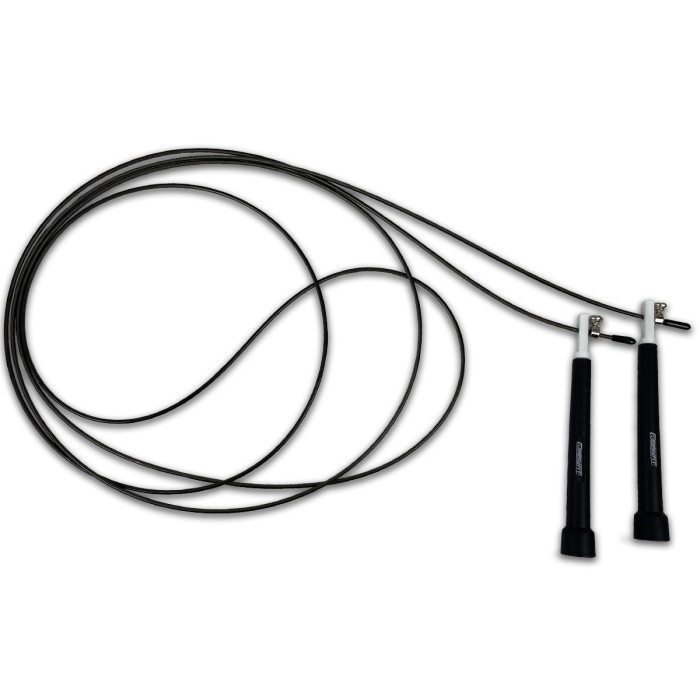 Скоростная скакалка EasyFit Speed Cable Rope 3 м со стальным тросом черна