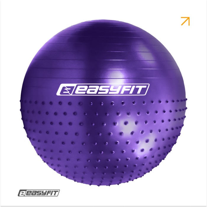 Фитбол 85 см EasyFit Hybrid фиолетовый (фитбол полумассажный)