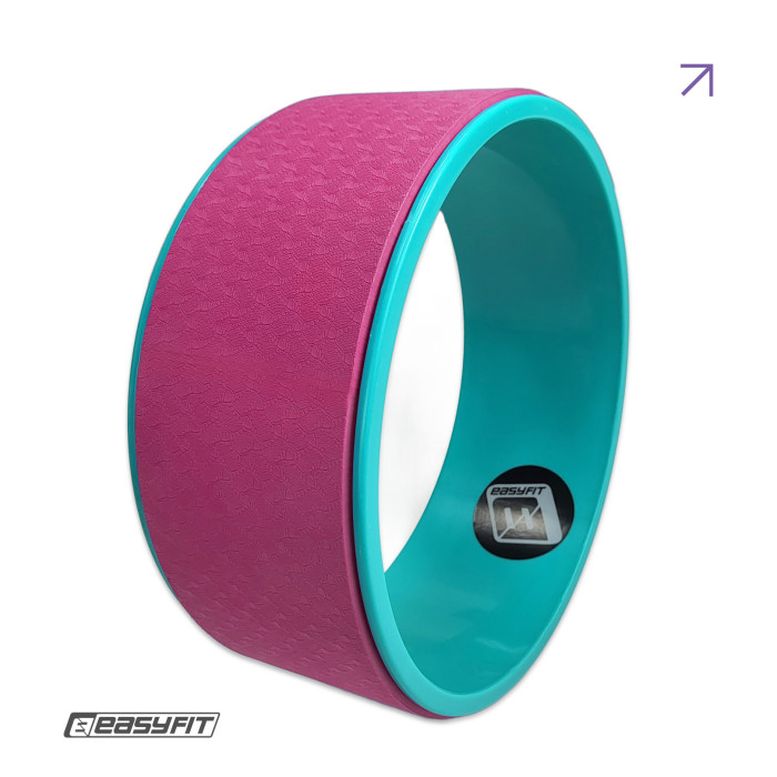 Колесо для йоги EasyFit TPE 33 см розово-мятное