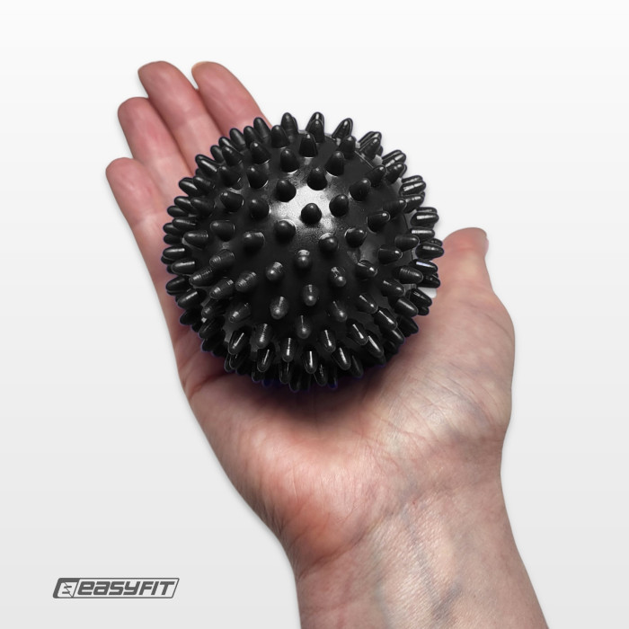 Массажный мячик EasyFit PVC 7.5 см жесткий черный