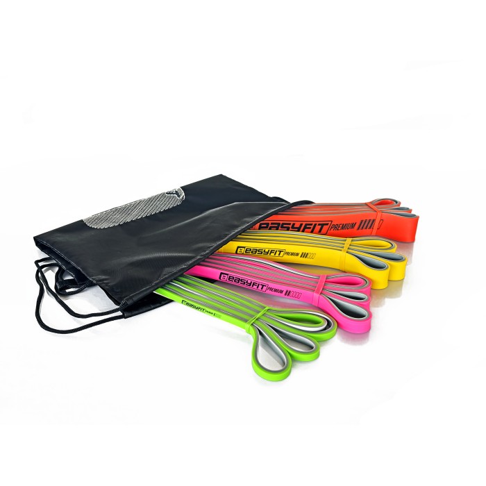 Набор двухслойных резинок для подтягиваний EasyFit Premium 2-45 кг (4 шт)
