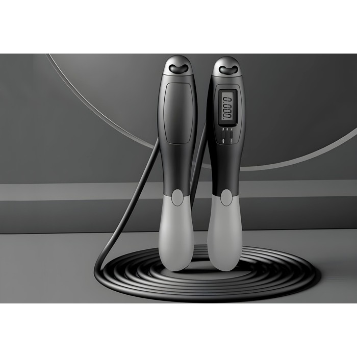 Скоростная скакалка со счетчиком EasyFit черный-серый