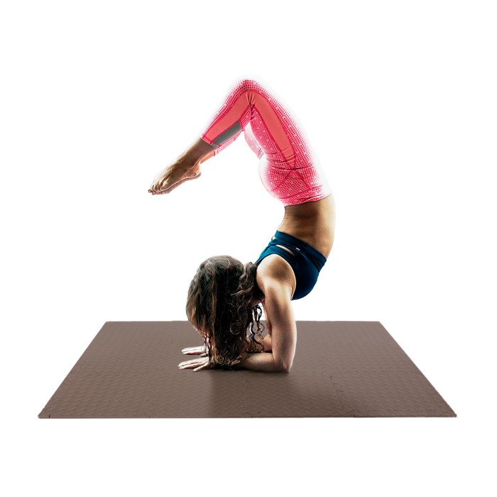 Татами мат EasyFit 8 шт (30х30х1 см) ласточкин хвост коричневый