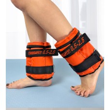Утяжелители для ног и рук EasyFit наборные черно-оранжевые 0,5-2,5 кг (пара)