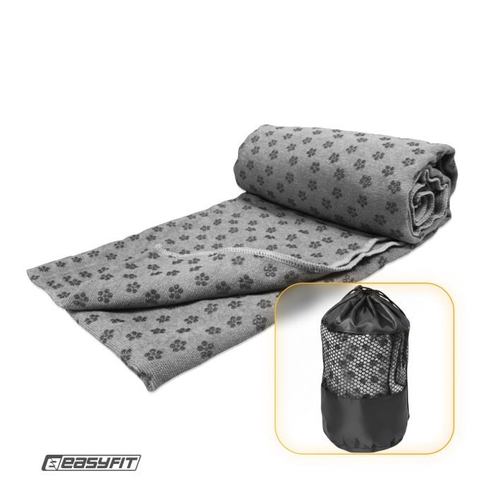 Полотенце для йоги EasyFit Yoga Mat Towel из микрофибры (Серое)