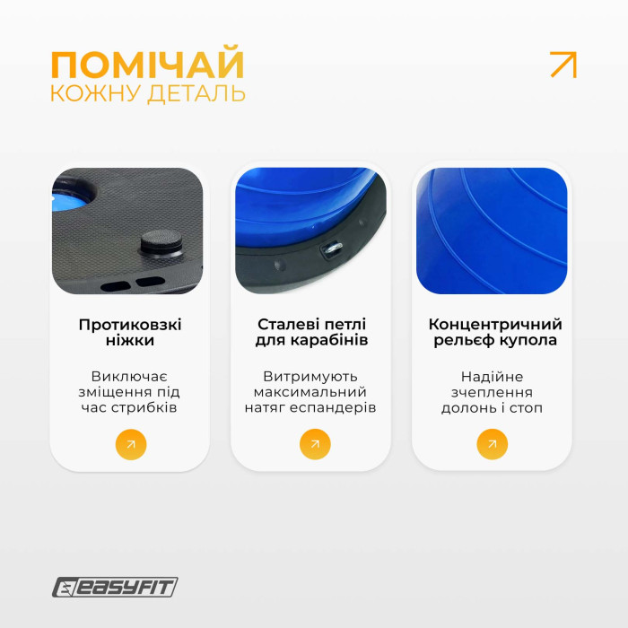 Балансировочная платформа EasyFit BOSU 60 см Синий