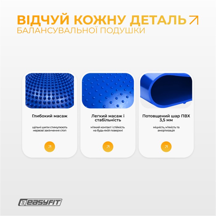 Балансировочная подушка массажная EasyFit Синий