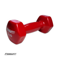 Гантель для фітнесу 2.0 кг EasyFit із вініловим покриттям червона