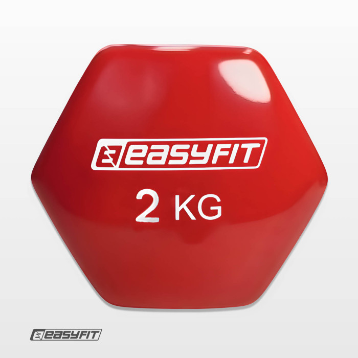 Гантель для фітнесу 2.0 кг EasyFit із вініловим покриттям червона