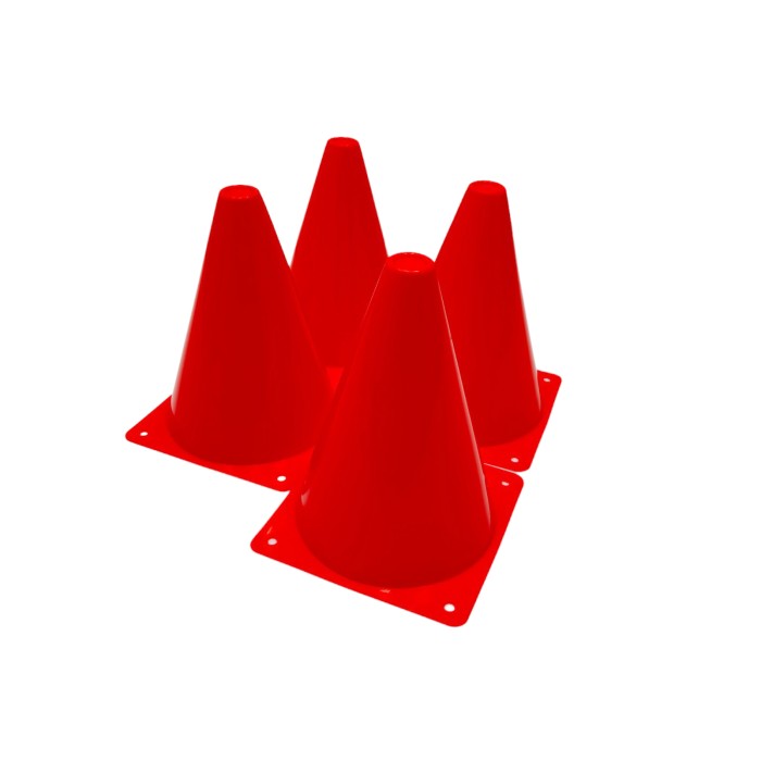 Конусы-фишки спортивные EasyFit 17 см (набор 4 штуки) красные