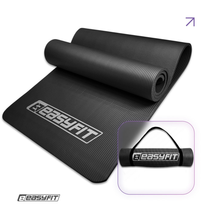 Килимок для фітнесу та йоги EasyFit NBR 10 мм Чорний