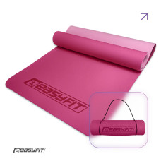 Килимок для йоги та фітнесу EasyFit TPE+TC 6мм двошаровий рожевий-св. рожевий