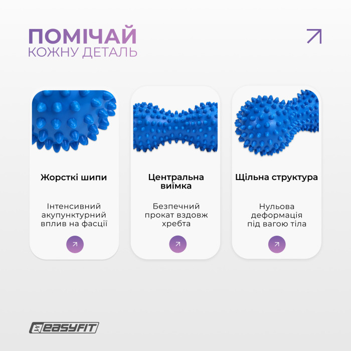Массажный мячик EasyFit Goober с шипами синий