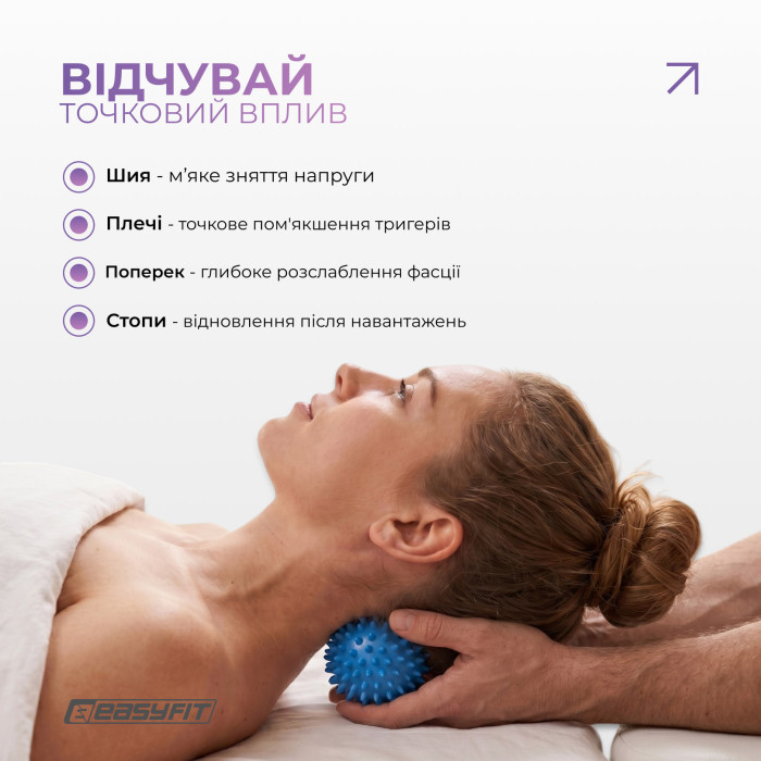 Массажный мячик EasyFit Goober с шипами синий
