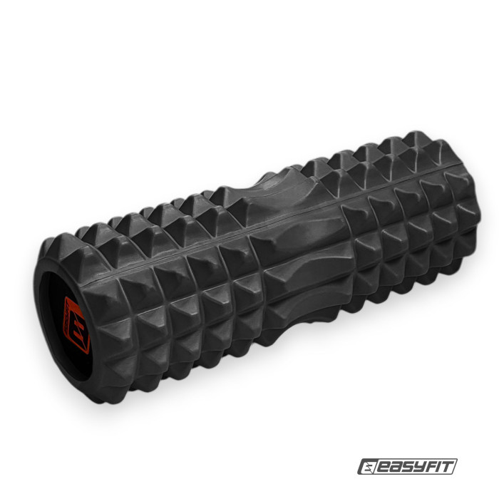 Масажний ролик EasyFit Solid Roller v.1.2s 33х13 см чорний